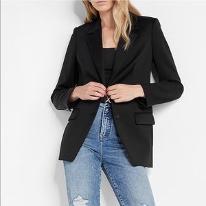 Nylon Notch Lapel Boyfriend Blazer